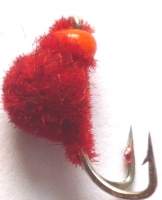 Мормышка коза флок красная 3мм МВ01 фотография